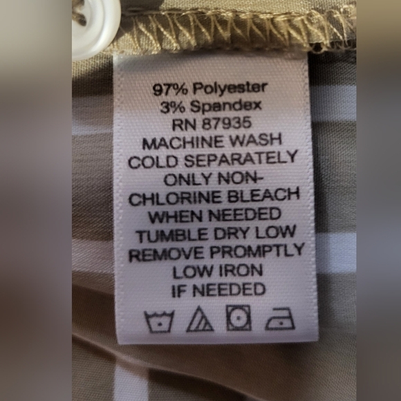 Susan Graver Womens Lagenlook Striped Button-Up Shirt Size 12 - Picture 3 of 5